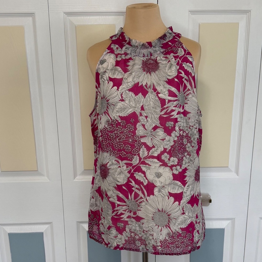 Liberty of London for Target Womens Magenta Floral Halter Blouse L 251110047